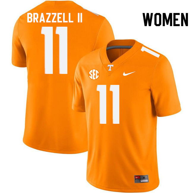 Women #11 Chris Brazzell II Tennessee Volunteers College Football Jerseys Stitched-Orange